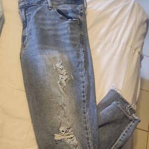 Old Navy Blue Boyfriend Jeans Distressed